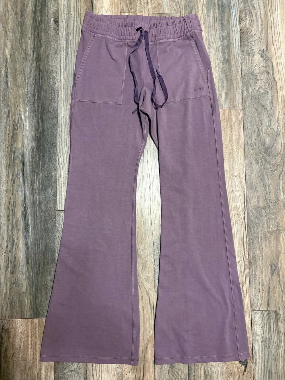 PINK Victoria's Secret Mauve V-Neck Cropped Tee & Jogger Set